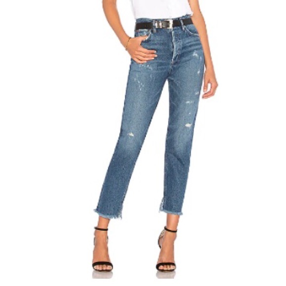 AGOLDE High Waisted Jamie Straight Lowdown Blue 28 - Picture 2 of 13